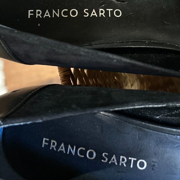 Franco Sarto SZ10 Black Suede Leather Heels Office Dressy Old Money Formal - Picture 10 of 10